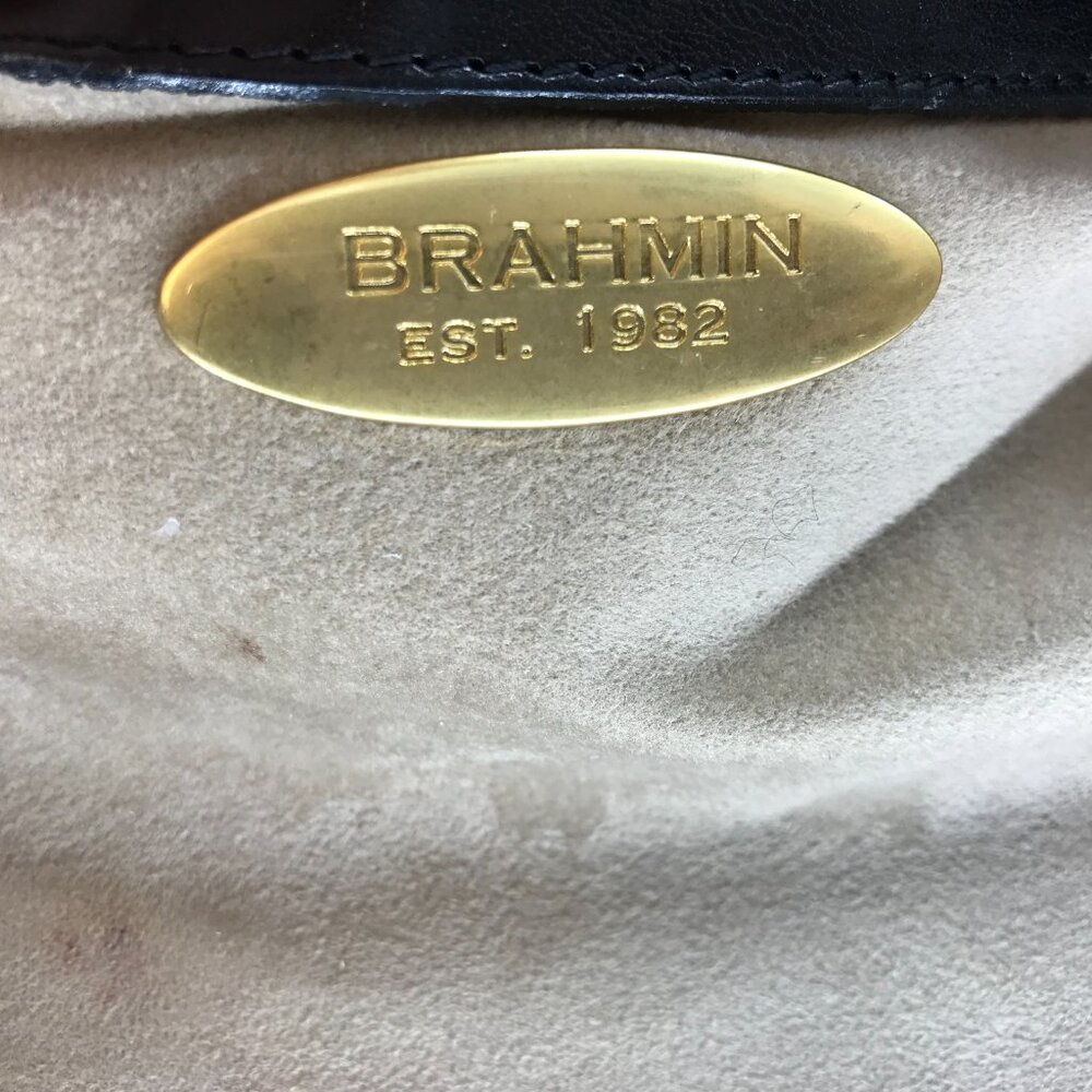 BRAHMIN Shoulder Bag Black & Croc Embossed Brown 9 X 15 - Picture 8 of 14